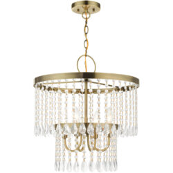 51064-01 4 Light Antique Brass Pendant Chandelier-Lighting LumensChandeliers