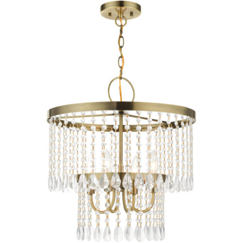 51064-01 4 Light Antique Brass Pendant Chandelier-Lighting LumensChandeliers