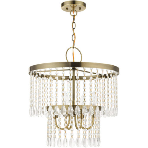 51064-01 4 Light Antique Brass Pendant Chandelier-Lighting LumensChandeliers