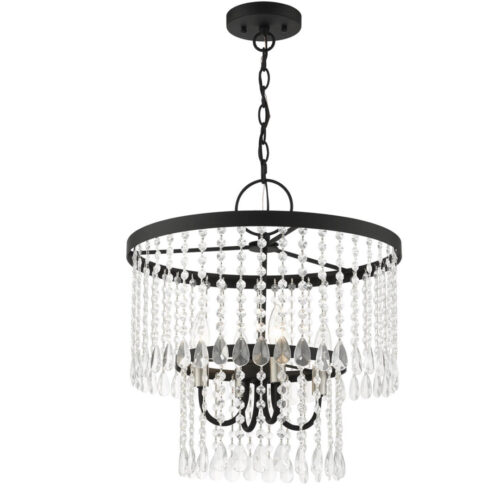 51064-04 4 Light Black Pendant Chandelier-Lighting LumensChandeliers