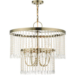 51065-01 5 Light Antique Brass Pendant Chandelier-Lighting LumensChandeliers