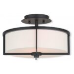 2 Light Bronze Ceiling Light fixture with Steel base material-Lighting LumensFlush Mount Ceiling Lights