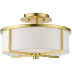 51073-12 2 Light Satin Brass  Semi Flush-Lighting LumensSemi Flush