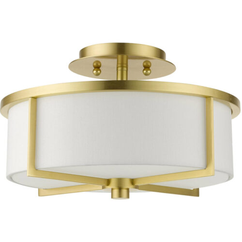 51073-12 2 Light Satin Brass  Semi Flush-Lighting LumensSemi Flush