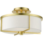 51073-12 2 Light Satin Brass  Semi Flush-Lighting LumensSemi Flush