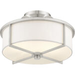 2 Light Brushed Nickel Ceiling Light fixture with Steel base material-Lighting LumensFlush Mount Ceiling Lights