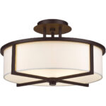 3 Light Bronze Ceiling Light fixture with Steel base material-Lighting LumensFlush Mount Ceiling Lights