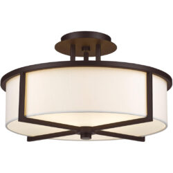 3 Light Bronze Ceiling Light fixture with Steel base material-Lighting LumensFlush Mount Ceiling Lights