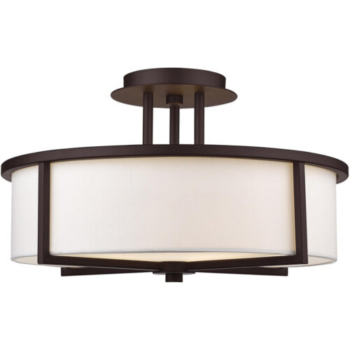 3 Light Bronze Ceiling Light fixture with Steel base material-Lighting LumensFlush Mount Ceiling Lights