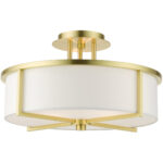 51074-12 3 Light Satin Brass  Semi Flush-Lighting LumensSemi Flush