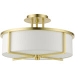 51074-12 3 Light Satin Brass  Semi Flush-Lighting LumensSemi Flush