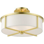 51074-12 3 Light Satin Brass  Semi Flush-Lighting LumensSemi Flush