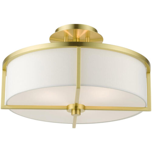 51074-12 3 Light Satin Brass  Semi Flush-Lighting LumensSemi Flush