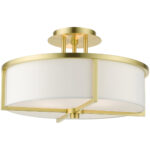 51074-12 3 Light Satin Brass  Semi Flush-Lighting LumensSemi Flush