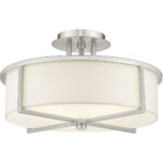 3 Light Brushed Nickel Ceiling Light fixture with Steel base material-Lighting LumensFlush Mount Ceiling Lights