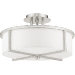 3 Light Brushed Nickel Ceiling Light fixture with Steel base material-Lighting LumensFlush Mount Ceiling Lights