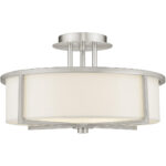 3 Light Brushed Nickel Ceiling Light fixture with Steel base material-Lighting LumensFlush Mount Ceiling Lights