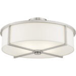 3 Light Brushed Nickel Ceiling Light fixture with Steel base material-Lighting LumensFlush Mount Ceiling Lights