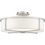 4 Light Brushed Nickel Ceiling Light fixture with Steel base material-Lighting LumensFlush Mount Ceiling Lights