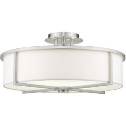 4 Light Brushed Nickel Ceiling Light fixture with Steel base material-Lighting LumensFlush Mount Ceiling Lights