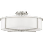 4 Light Brushed Nickel Ceiling Light fixture with Steel base material-Lighting LumensFlush Mount Ceiling Lights