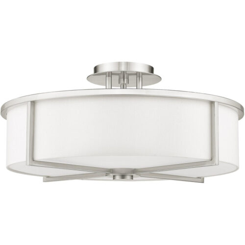 4 Light Brushed Nickel Ceiling Light fixture with Steel base material-Lighting LumensFlush Mount Ceiling Lights