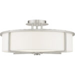 4 Light Brushed Nickel Ceiling Light fixture with Steel base material-Lighting LumensFlush Mount Ceiling Lights