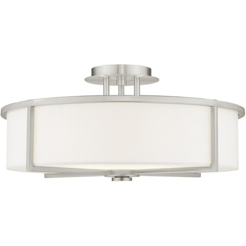 4 Light Brushed Nickel Ceiling Light fixture with Steel base material-Lighting LumensFlush Mount Ceiling Lights