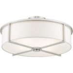 4 Light Brushed Nickel Ceiling Light fixture with Steel base material-Lighting LumensFlush Mount Ceiling Lights