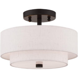 2 Light English Bronze Ceiling Light fixture with Steel base material-Lighting LumensFlush Mount Ceiling Lights