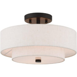 2 Light English Bronze Ceiling Light fixture with Steel base material-Lighting LumensFlush Mount Ceiling Lights