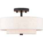 2 Light English Bronze Ceiling Light fixture with Steel base material-Lighting LumensFlush Mount Ceiling Lights