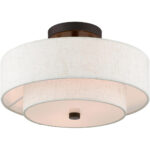 2 Light English Bronze Ceiling Light fixture with Steel base material-Lighting LumensFlush Mount Ceiling Lights