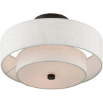 2 Light English Bronze Ceiling Light fixture with Steel base material-Lighting LumensFlush Mount Ceiling Lights