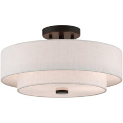 3 Light English Bronze Ceiling Light fixture with Steel base material-Lighting LumensFlush Mount Ceiling Lights