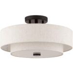 3 Light English Bronze Ceiling Light fixture with Steel base material-Lighting LumensFlush Mount Ceiling Lights