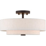 3 Light English Bronze Ceiling Light fixture with Steel base material-Lighting LumensFlush Mount Ceiling Lights