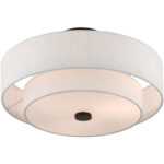 3 Light English Bronze Ceiling Light fixture with Steel base material-Lighting LumensFlush Mount Ceiling Lights