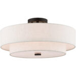 4 Light English Bronze Ceiling Light fixture with Steel base material-Lighting LumensFlush Mount Ceiling Lights