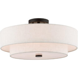 4 Light English Bronze Ceiling Light fixture with Steel base material-Lighting LumensFlush Mount Ceiling Lights