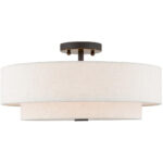 4 Light English Bronze Ceiling Light fixture with Steel base material-Lighting LumensFlush Mount Ceiling Lights