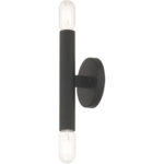 5.125 inch 2 Light Black ADA Wall Sconce with Steel base material-Lighting LumensWall Sconces