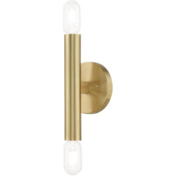 5.125 inch 2 Light Satin Brass ADA Wall Sconce with Steel base material-Lighting LumensWall Sconces