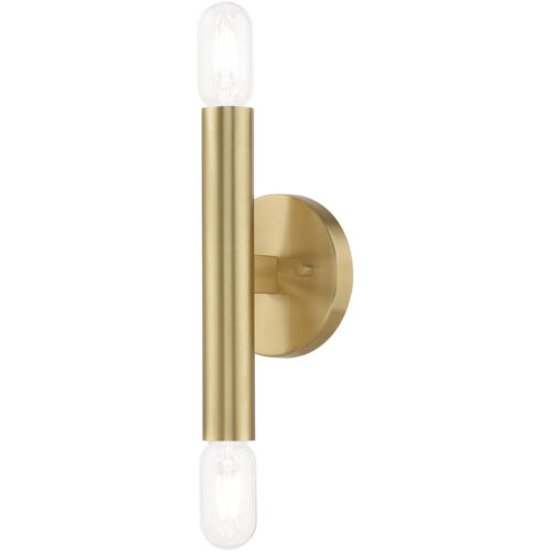 5.125 inch 2 Light Satin Brass ADA Wall Sconce with Steel base material-Lighting LumensWall Sconces