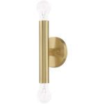 5.125 inch 2 Light Satin Brass ADA Wall Sconce with Steel base material-Lighting LumensWall Sconces