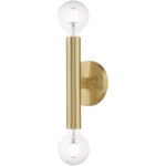 5.125 inch 2 Light Satin Brass ADA Wall Sconce with Steel base material-Lighting LumensWall Sconces