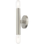 5.125 inch 2 Light Brushed Nickel ADA Wall Sconce with Steel base material-Lighting LumensWall Sconces