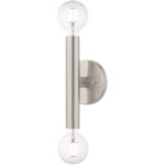 5.125 inch 2 Light Brushed Nickel ADA Wall Sconce with Steel base material-Lighting LumensWall Sconces