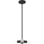 3 Light Black Mini Chandelier with Steel base material-Lighting LumensChandeliers