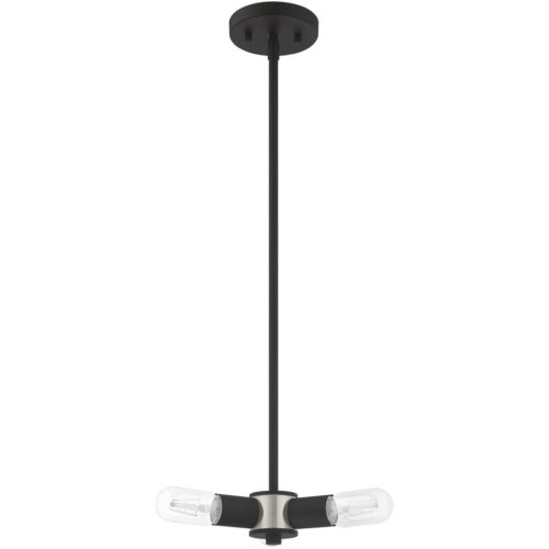 3 Light Black Mini Chandelier with Steel base material-Lighting LumensChandeliers